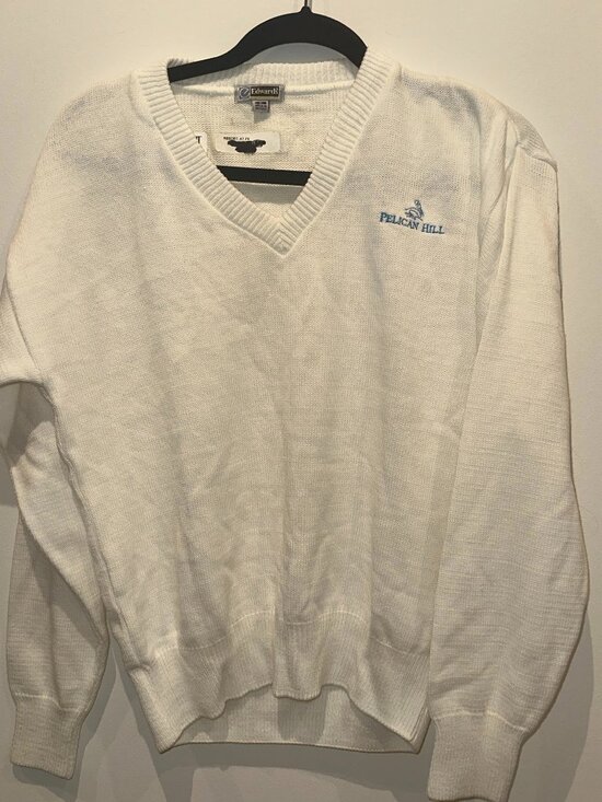 Edwards Other - Edwards Pelican Hill White V-Neck Golf Sweater